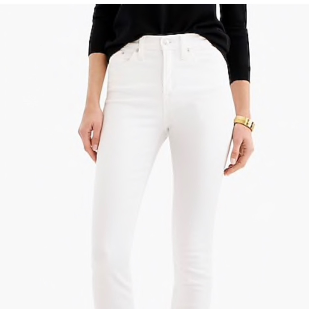 J Crew High rise white skinny jeans 28